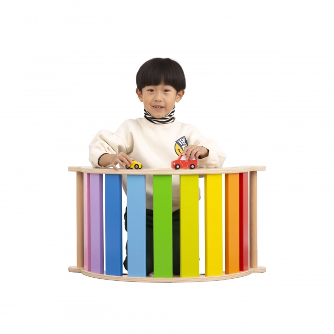 Viga Holz-Schaukelbrücke Montessori Regenbogen