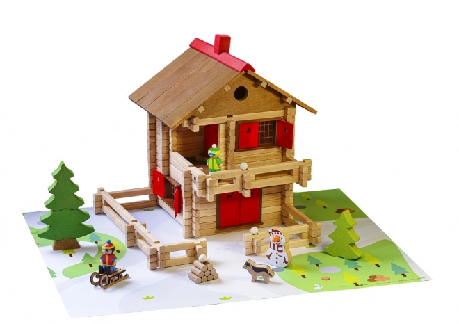 Große Chalet-Bausteinset aus Holz