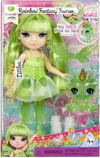 Rainbow High Kleine Feenschwester Emerald – grüne Puppe mit Flügeln und Haustier