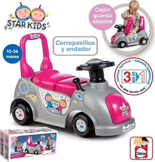 Chicos 3-in-1 Laufrad Star Kids Rosa