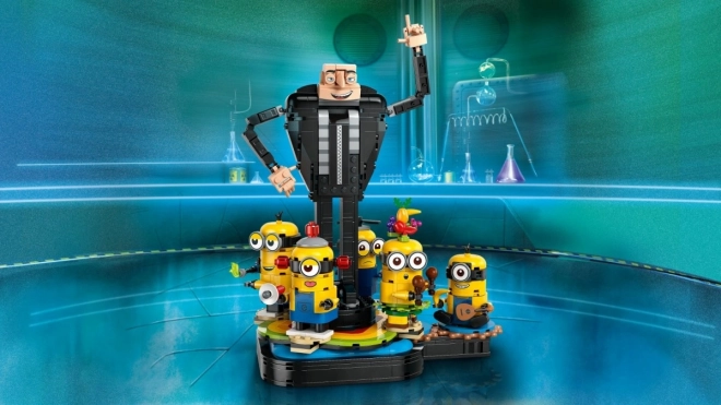 Kran mit Minions Bausteinen