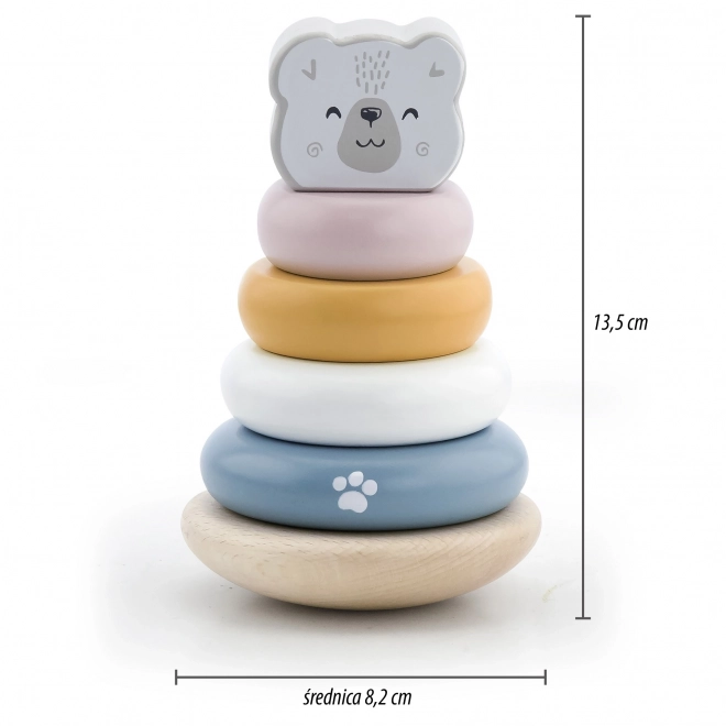Holzset PolarB Pyramide und Klopfbank Bärchen Montessori