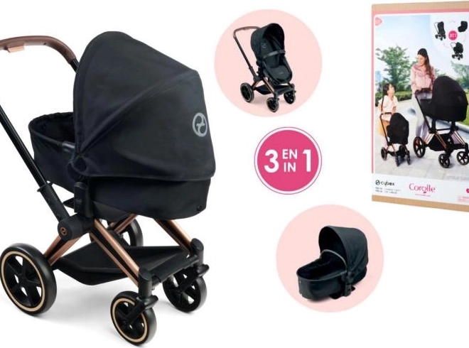 Puppenwagen Cybex 3 in 1 schwarz