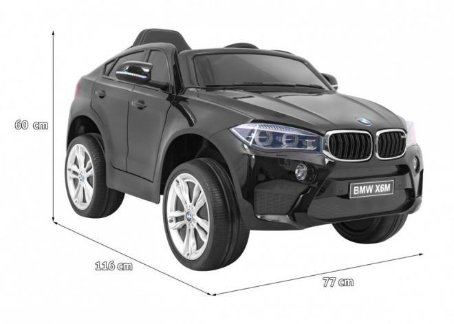 BMW X6M Elektrisches Kinderauto Schwarz + Fernbedienung + EVA + Langsamer Start + Audiopanel + LED-Diode