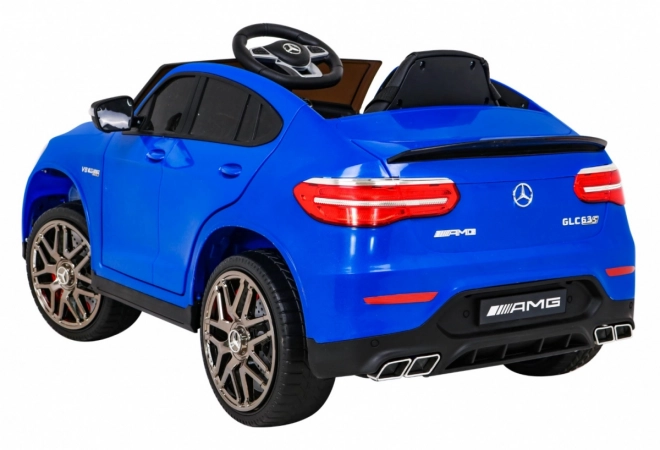 Mercedes Benz GLC63S für Kinder Blau + Fernsteuerung + 4x4 Antrieb + MP3 LED + EVA + langsamer Start