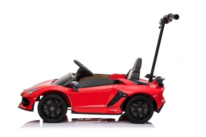 Elektrisches Kinderauto Lamborghini Aventador Rot mit Plattform