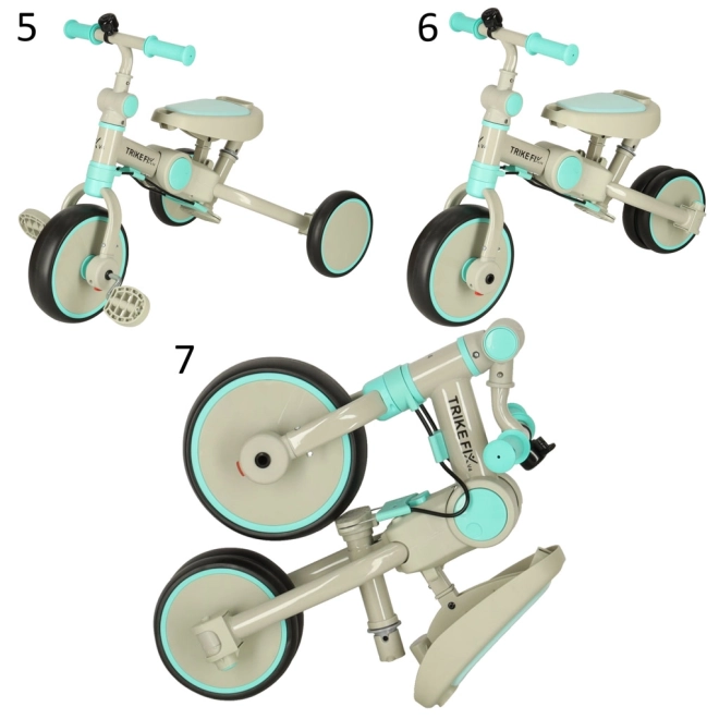 Multifunktionales Dreirad Trike Fix V4 Gelb-Schwarz mit Dach