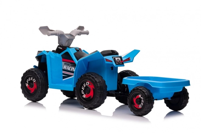 Batteriebetriebener Quad mit Anhänger Blau