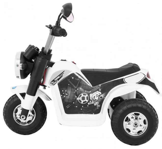 Kinder Elektro-Motorrad MiniBike Weiß mit LED-Lichtern und Sounds