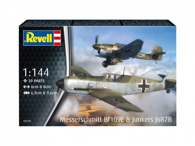 Messerschmitt Bf 109E und Junkers Ju 87B Modellbausatz 1/144
