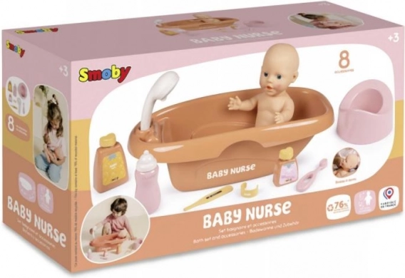 Puppenbadewanne Baby Nurse mit Zubehör