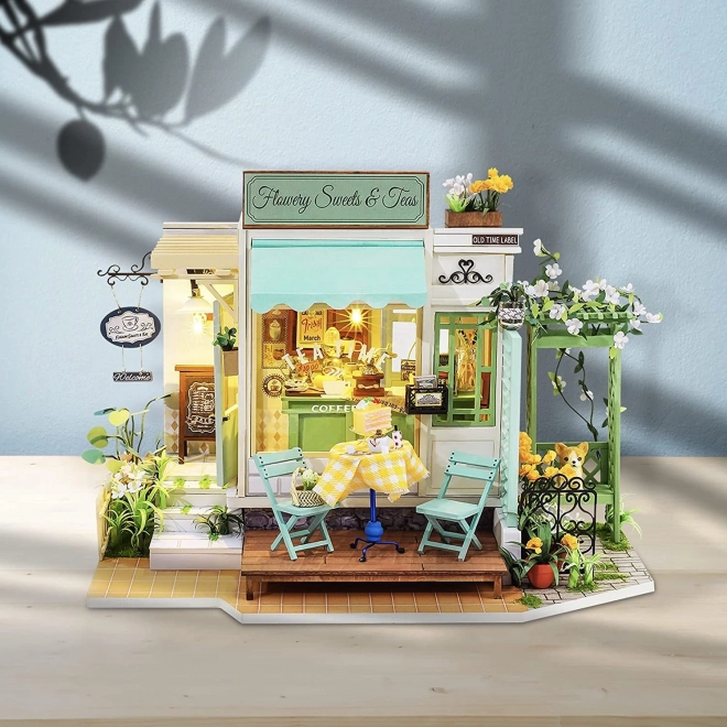 Rolife DIY Miniaturhaus: Flowery Sweets & Teas mit LED-Beleuchtung