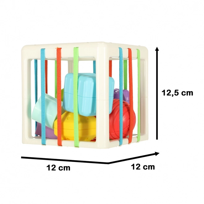 Elastischer Steckspielwürfel mit Formen-Sortierer