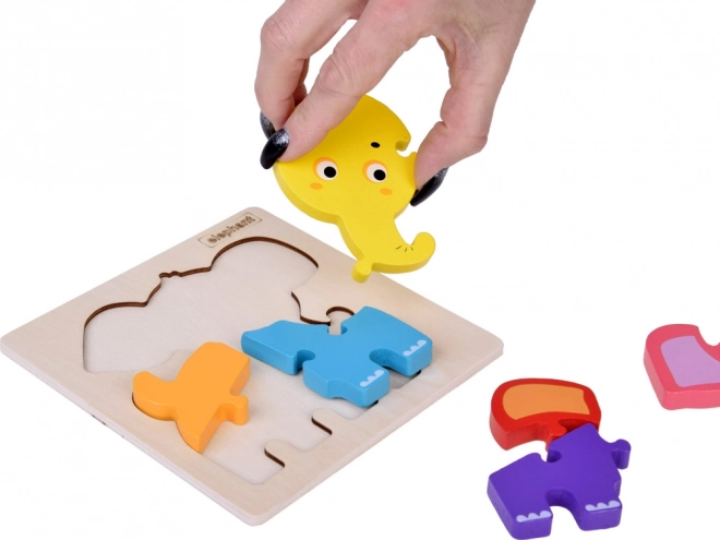 Holzpuzzle Bunter Elefant