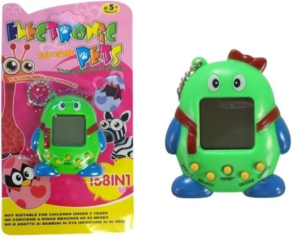 Elektronisches Haustier Tamagotchi mit grüner Schleife