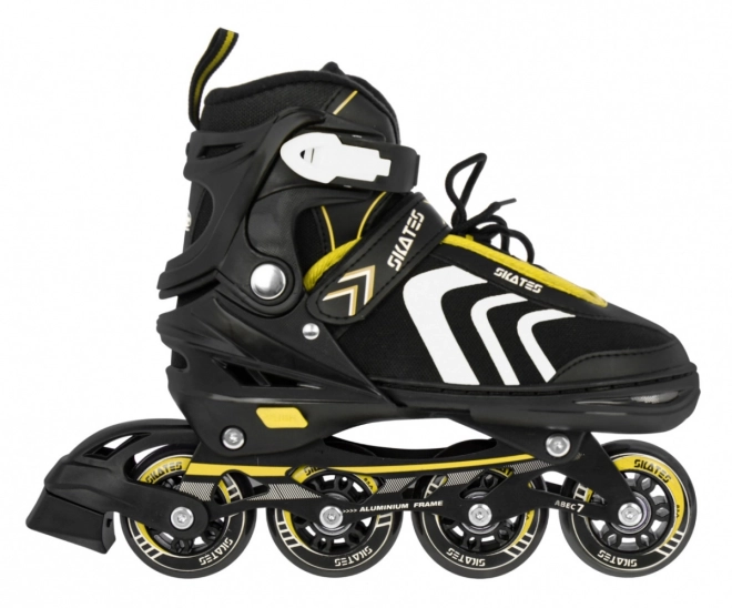 4-in-1 Rollschuhe, Schlittschuhe, Skates Set für Kinder Größe 29-33 Pink – Gelb