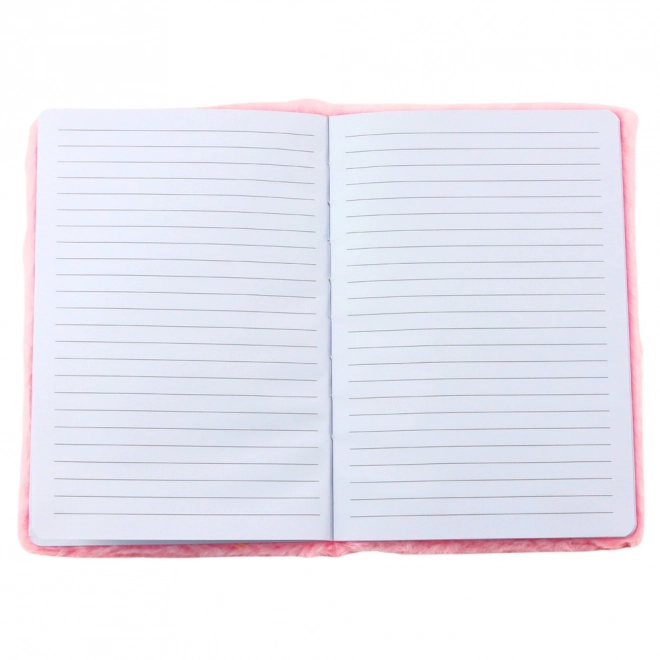 Plüsch-Notizbuch mit Häschen Rosa