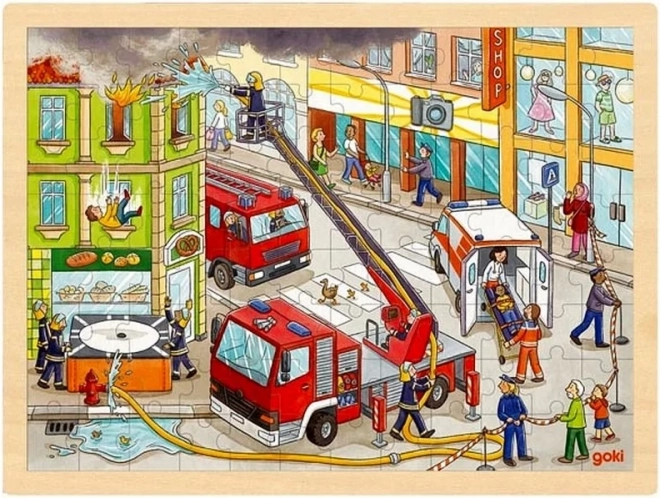 Holzpuzzle Feuerwehr 96 Teile von GOKI
