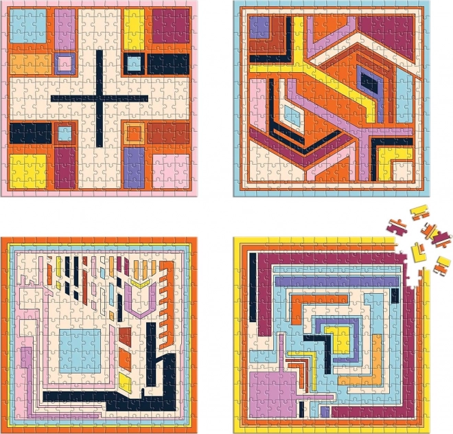 GALISON Quadratisches Puzzle Frank Lloyd Wright: Textile Blöcke 4x200 Teile