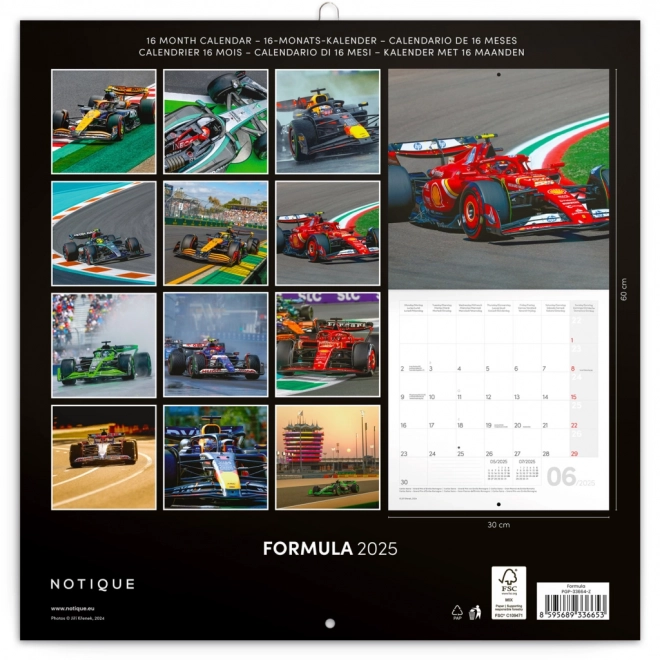 Notique Wandkalender Formel 1 - Jiří Křenek 2025