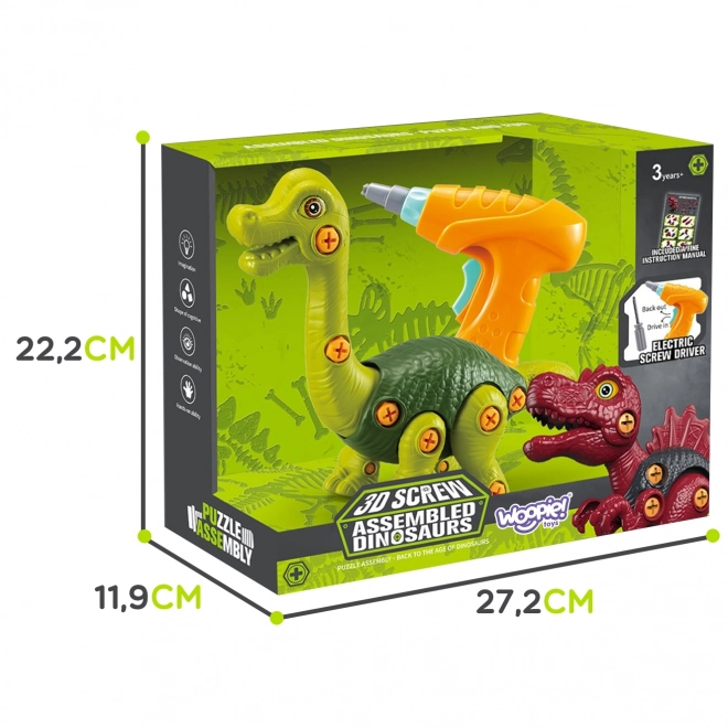 Zusammenbaubarer Dinosaurier WOOPIE mit Bohrer