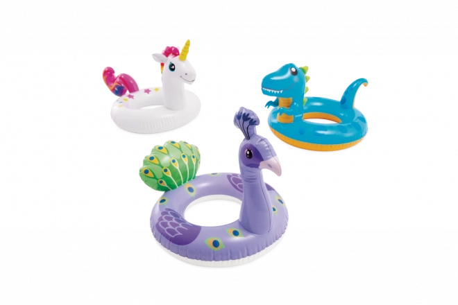 aufblasbarer Kinder-Schwimmring Tiermotiv 86 × 58 cm (Lama, Einhorn, Dinosaurier)