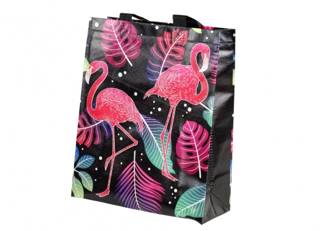 Geschenktasche Flamingos Schwarz