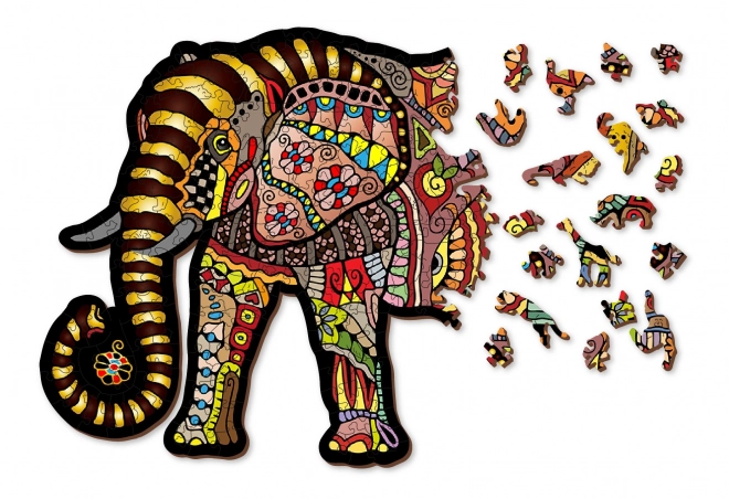 Magischer Elefant Holzpuzzle