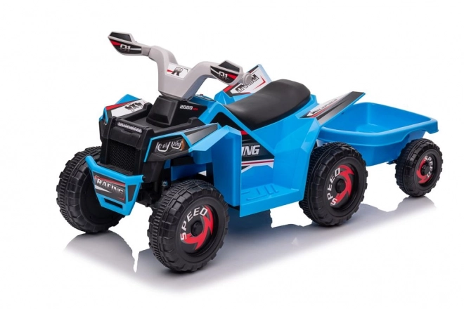 Batteriebetriebener Quad mit Anhänger Blau
