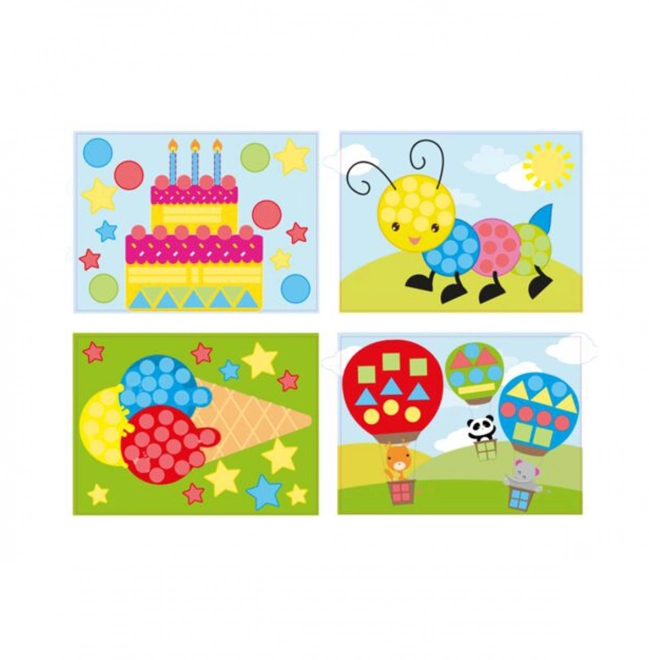 Kreatives Mosaik für Kinder mit Aufkleben