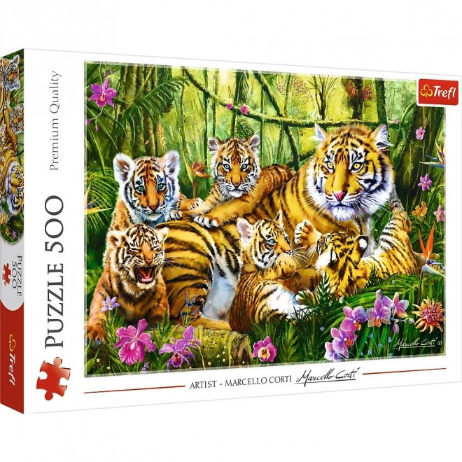 Puzzle 500 Teile - Tigerfamilie