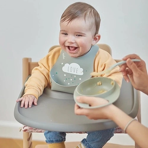 Kinder Geschirrset Grüner Teller und Schüssel