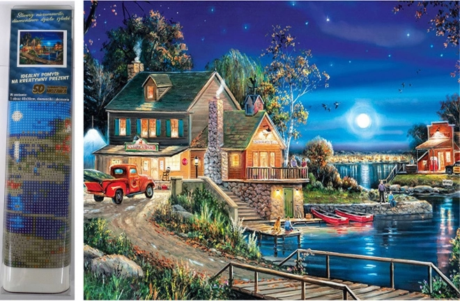 Diamantmalerei Haus am See 30x40cm