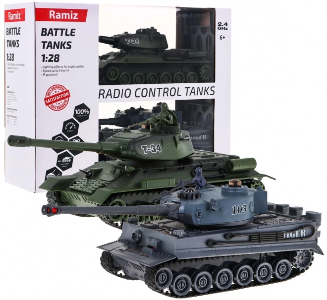 Ferngesteuerte Panzer T-34 vs Tiger für Kinder ab 3 Jahren