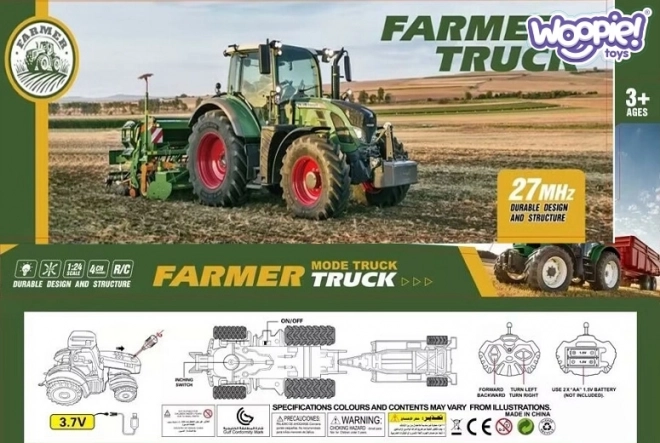 Traktor mit Anhänger und Fernbedienung - Maßstab 1:24