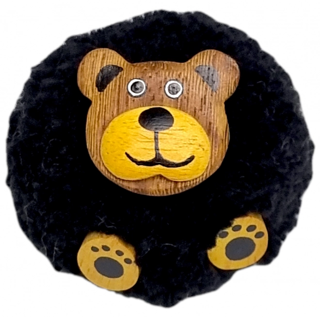 Großer Holzmagnet Bär mit Pompon