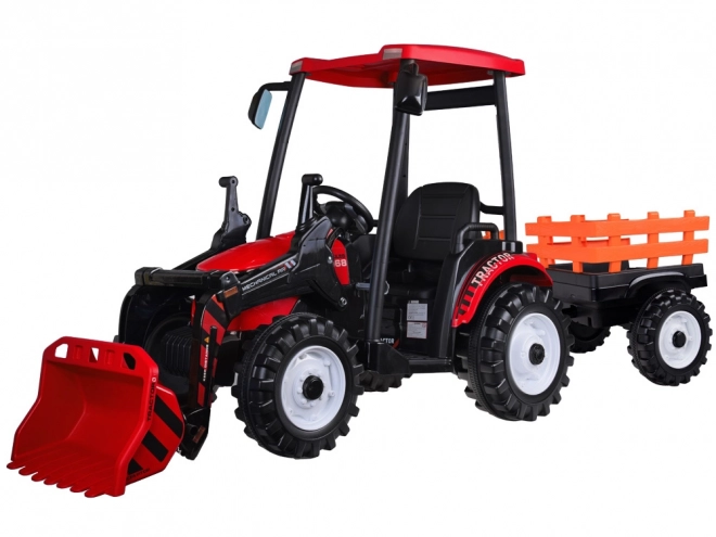 Großer elektrischer Traktor mit Anhänger und Schaufel für Kinder