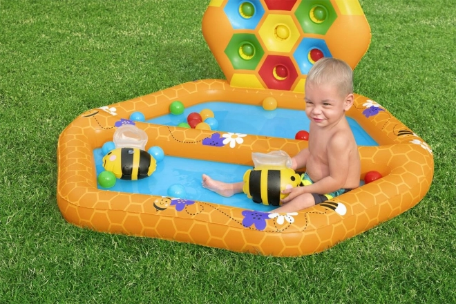 Aufblasbarer Kinderspielpool Bienen mit Sortierspiel und Bällen