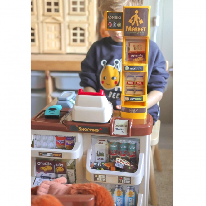 Supermarkt-Spielset mit Einkaufswagen und Zubehör