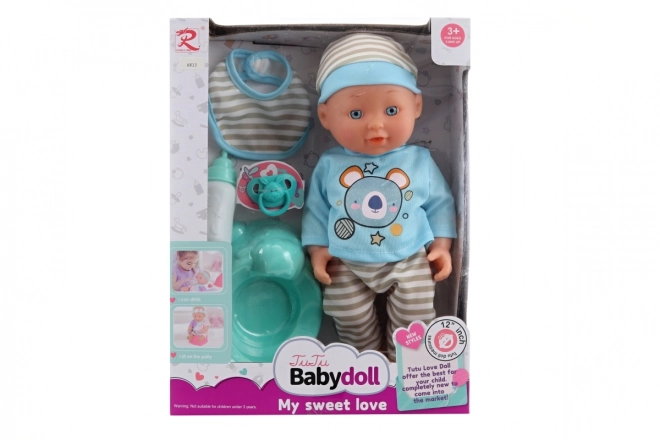 Puppenbaby Junge mit Zubehör