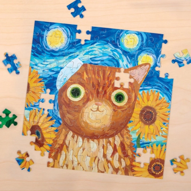 Mudpuppy Puzzle Vincent van Gogh Kunst Katzen in Dose 100 Teile