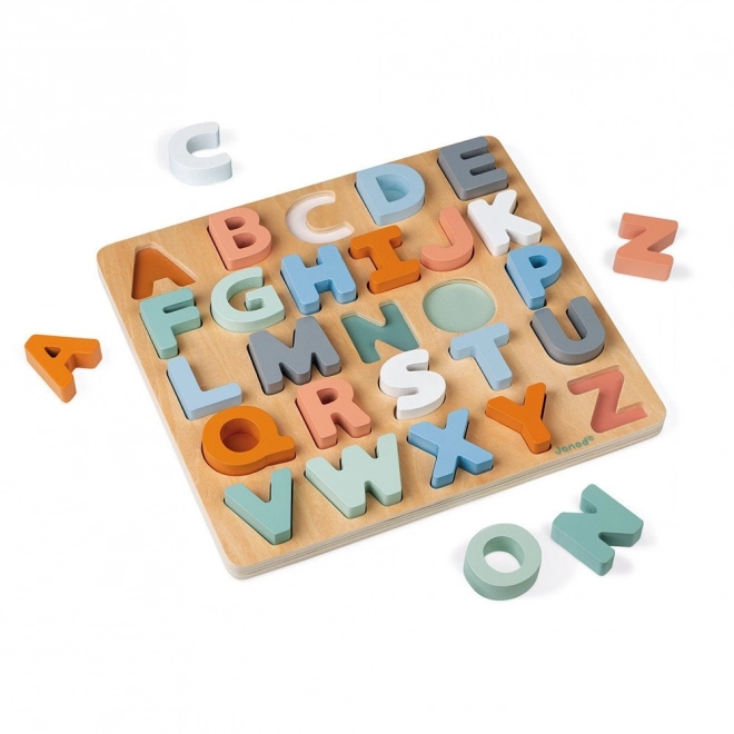 Holzpuzzle Alphabet mit Tafel von Janod