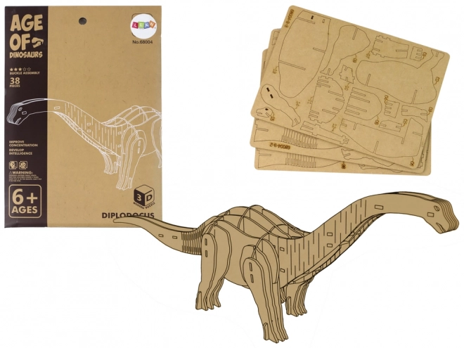 Dreidimensionales Holzpuzzle Brontosaurus