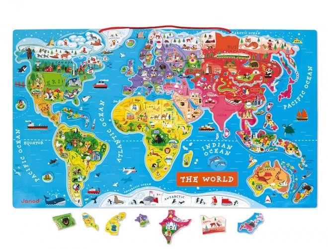 Janod Magnetische Weltkarte auf Englisch