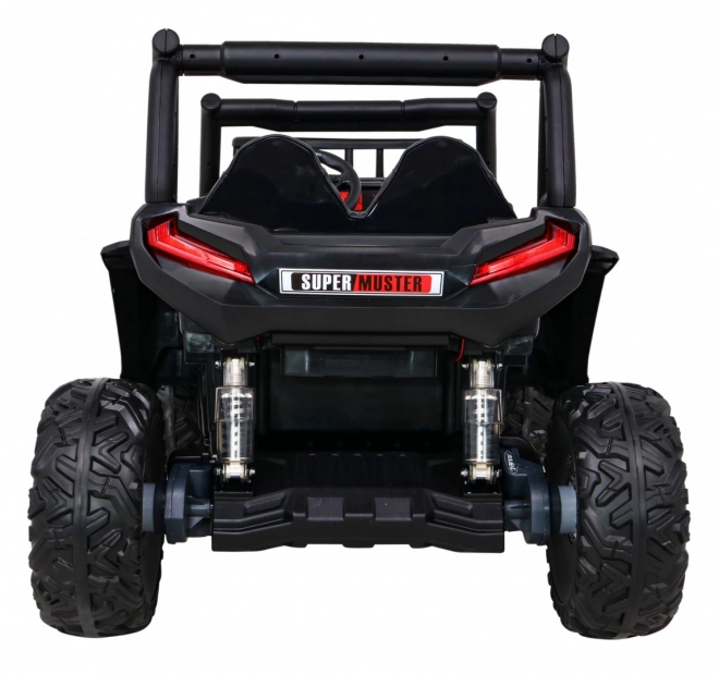 Buggy UTV Offroader für Kinder Rot + Fernbedienung + Gepäckträger + langsamer Start + EVA + MP3 LED
