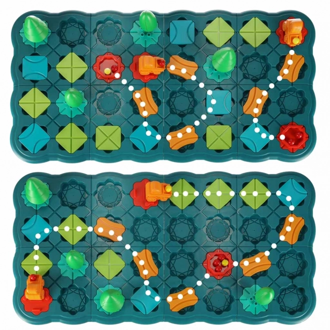 Logik Brettspiel Labyrinth mit Hindernisparcours