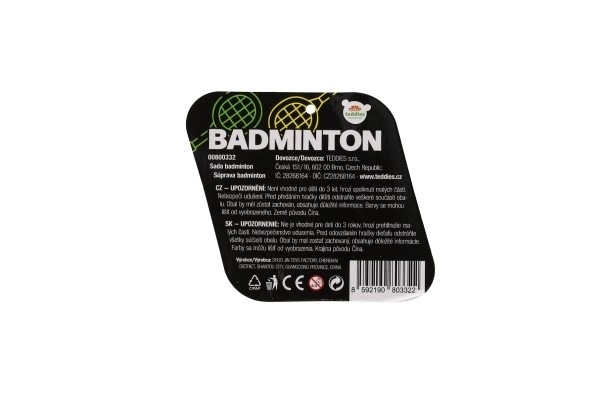 Kinder-Badminton-Set Metall/Plastik mit zwei Schlägern und Federball