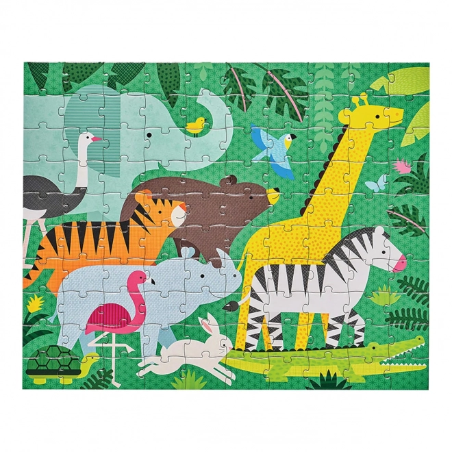 Petit Collage Doppelseitiges Puzzle 2-in-1 Dschungel