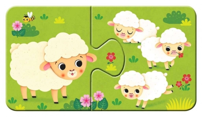 Erste Puzzles Tiere und ihre Jungen