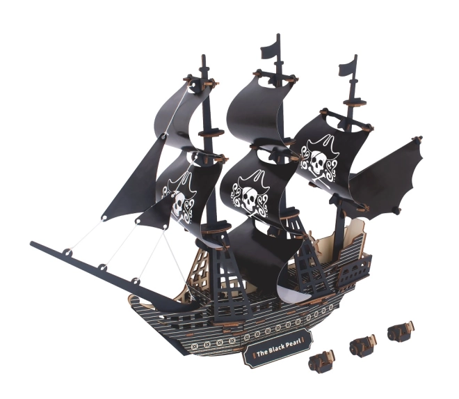 Holzpuzzle 3D Piratenschiff Schwarze Perle